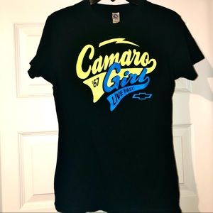🏎Chevy Camaro Girl Live Fast Graphic T-shirt Chevrolet
